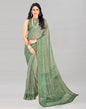 Olive Green Coloured Chiffon Floral Printed Casual saree | Sudathi