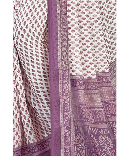 Light Purple Coloured Chiffon Floral Printed Casual saree | Sudathi