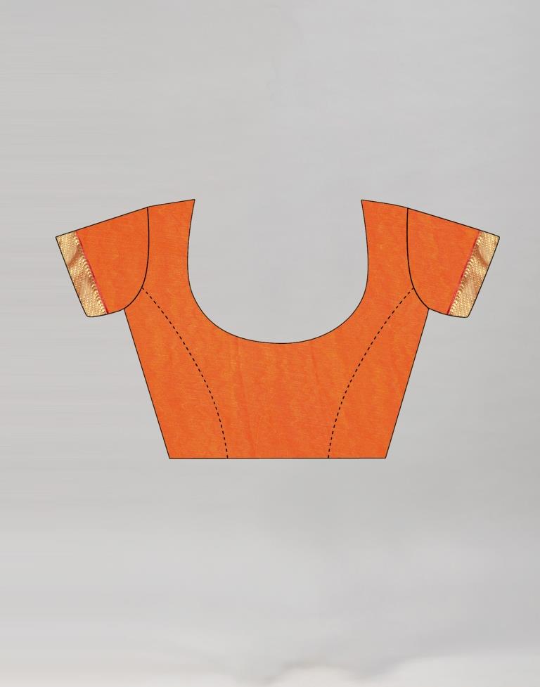 Orange Coloured Chiffon Floral Printed Casual saree | Sudathi