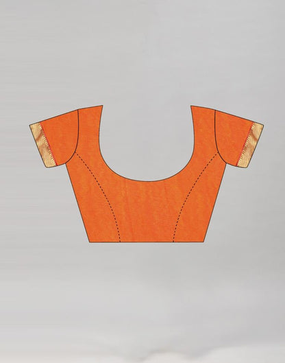 Orange Coloured Chiffon Floral Printed Casual saree | Sudathi