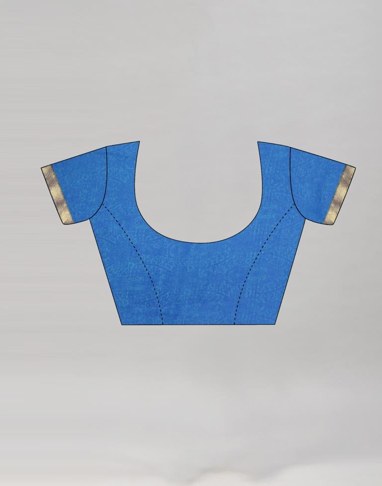 Blue Coloured Chiffon Floral Printed Casual saree | Sudathi