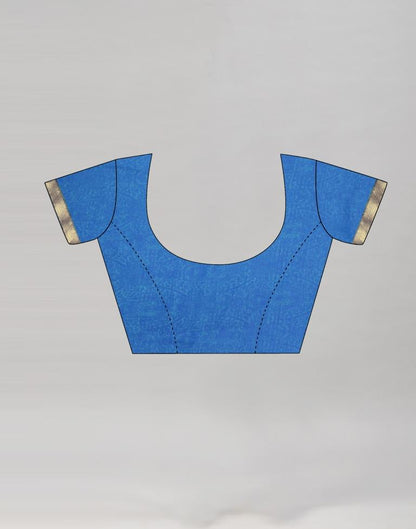 Blue Coloured Chiffon Floral Printed Casual saree | Sudathi