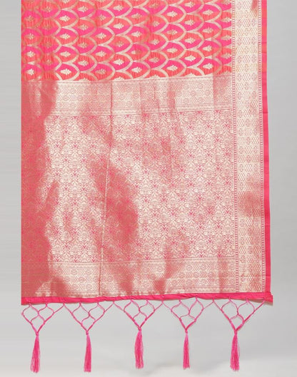 Hot Pink Coloured Poly Silk Banarasi Jacquard Saree | Sudathi
