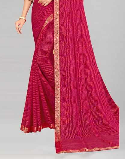 Dark Pink Coloured Chiffon Printed Casual saree | Sudathi