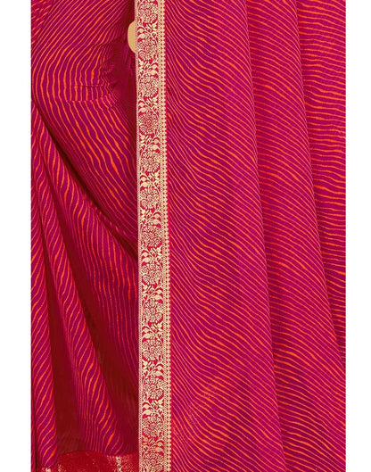 Dark Pink Coloured Chiffon Printed Casual saree | Sudathi