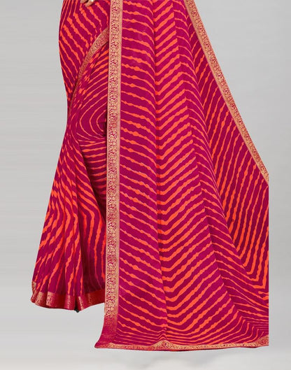 Dark Pink Coloured Chiffon Printed Casual saree | Sudathi