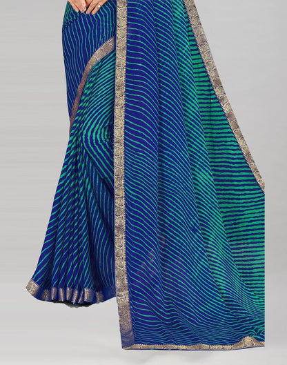Royal Blue Coloured Chiffon Printed Casual saree | Sudathi