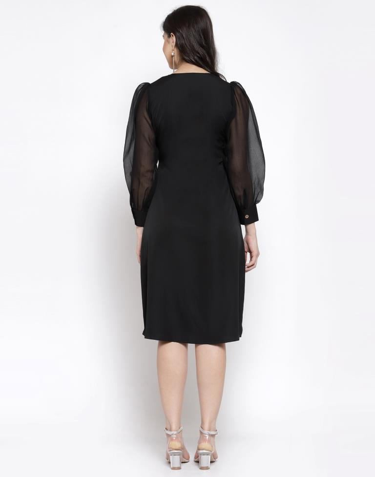 Black Puff sleeve Dress | Leemboodi