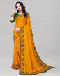 Turmeric Yellow Coloured Chiffon Printed Saree | Sudathi