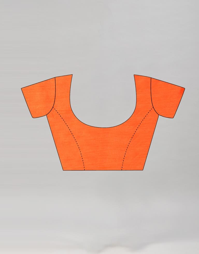Orange Coloured Chiffon Plain Partywear saree | Sudathi