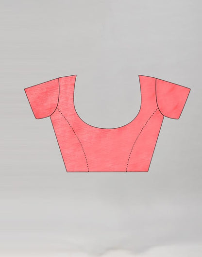 Coral Pink Coloured Chiffon Plain Partywear saree | Sudathi
