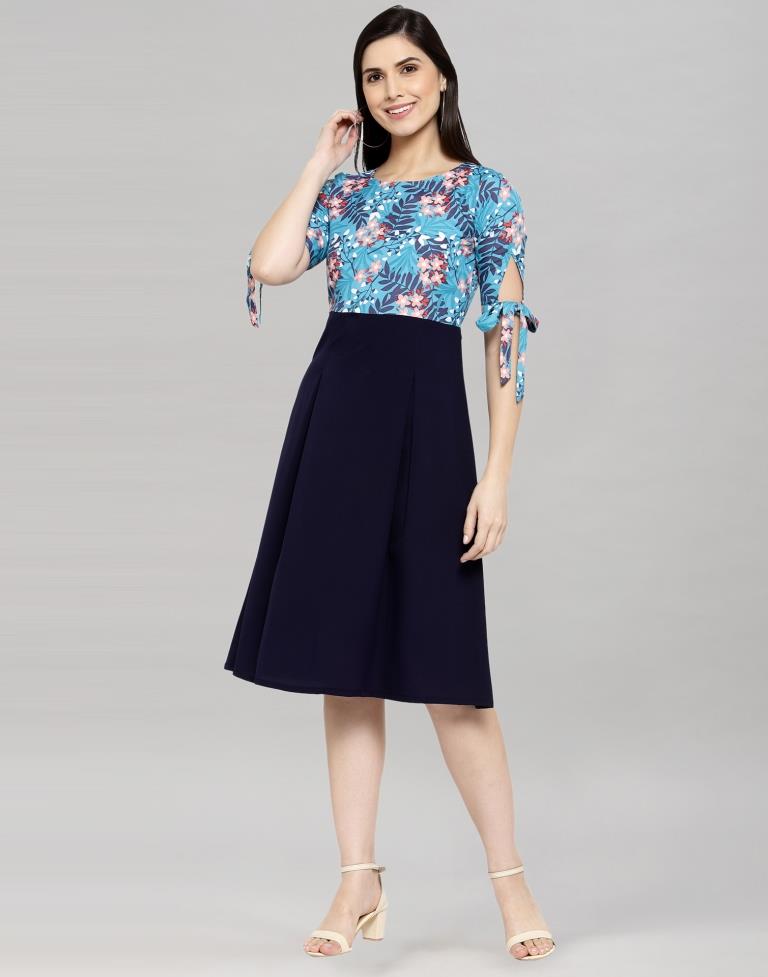 Navy Blue A-line Dress | Sudathi