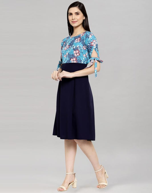 Navy Blue A-line Dress | Sudathi