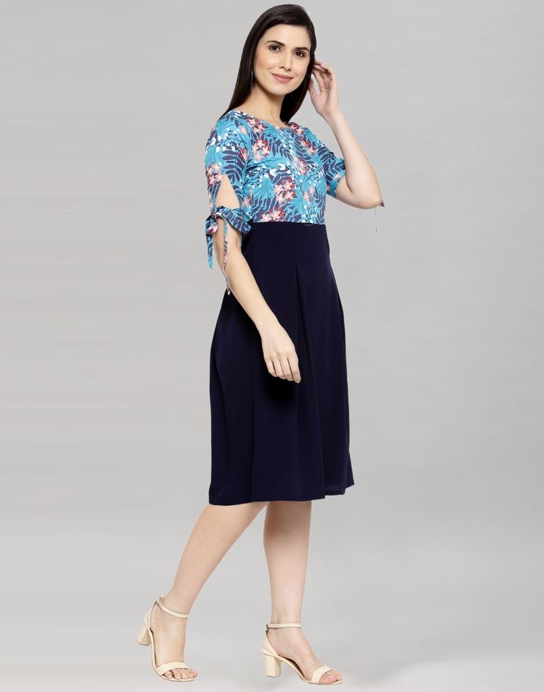 Navy Blue A-line Dress | Sudathi