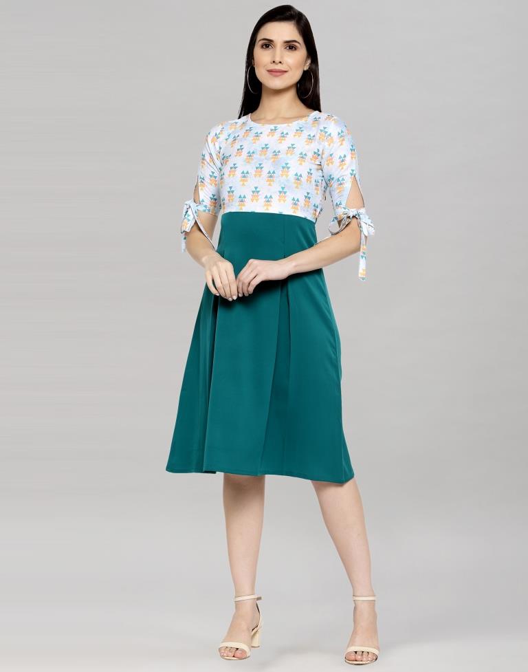 Rama Green A-line Dress | Leemboodi