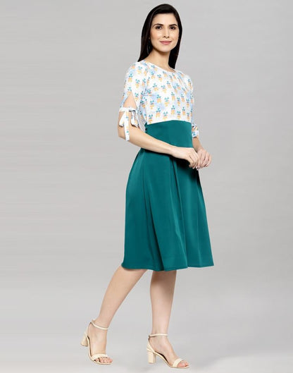 Rama Green A-line Dress | Leemboodi