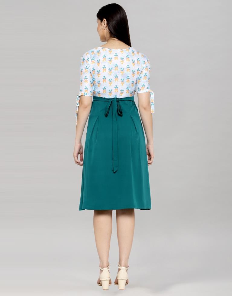 Rama Green A-line Dress | Leemboodi