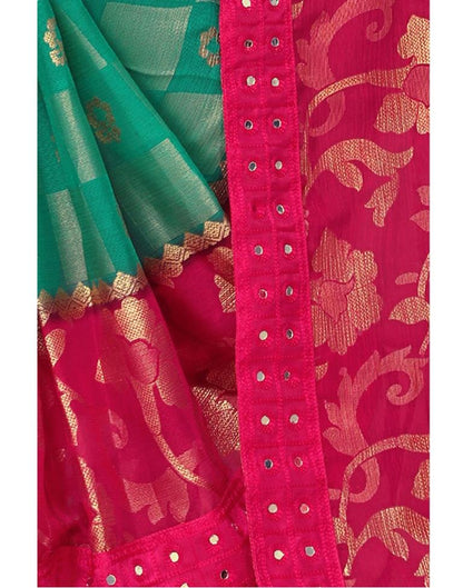 Pink Coloured Brasso Embroidered Partywear saree | Sudathi