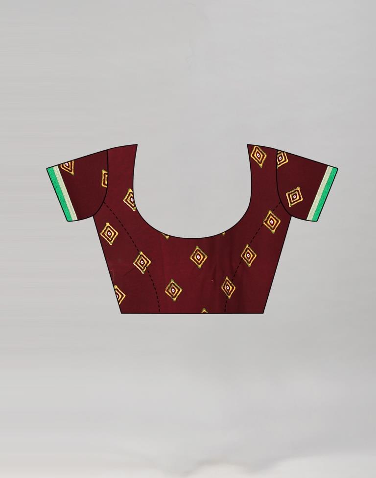 Green And Brown Coloured Georgette Bandhani Printed Saree | Sudathi