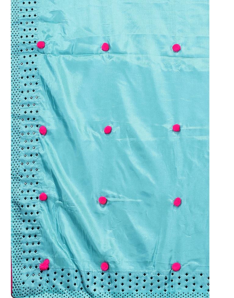 Light Blue Coloured Embellished Silk Saree | Sudathi