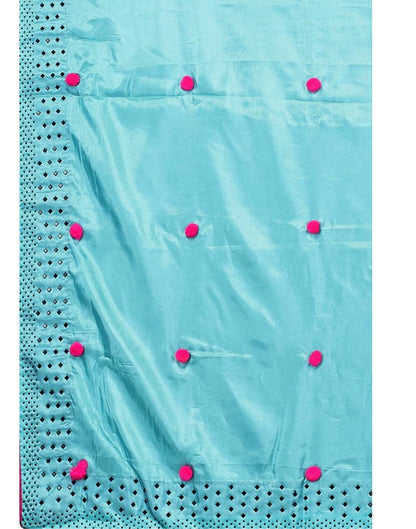 Light Blue Coloured Embellished Silk Saree | Sudathi