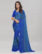 Turquoise Blue Coloured Chiffon Leheriya Printed Saree | Sudathi