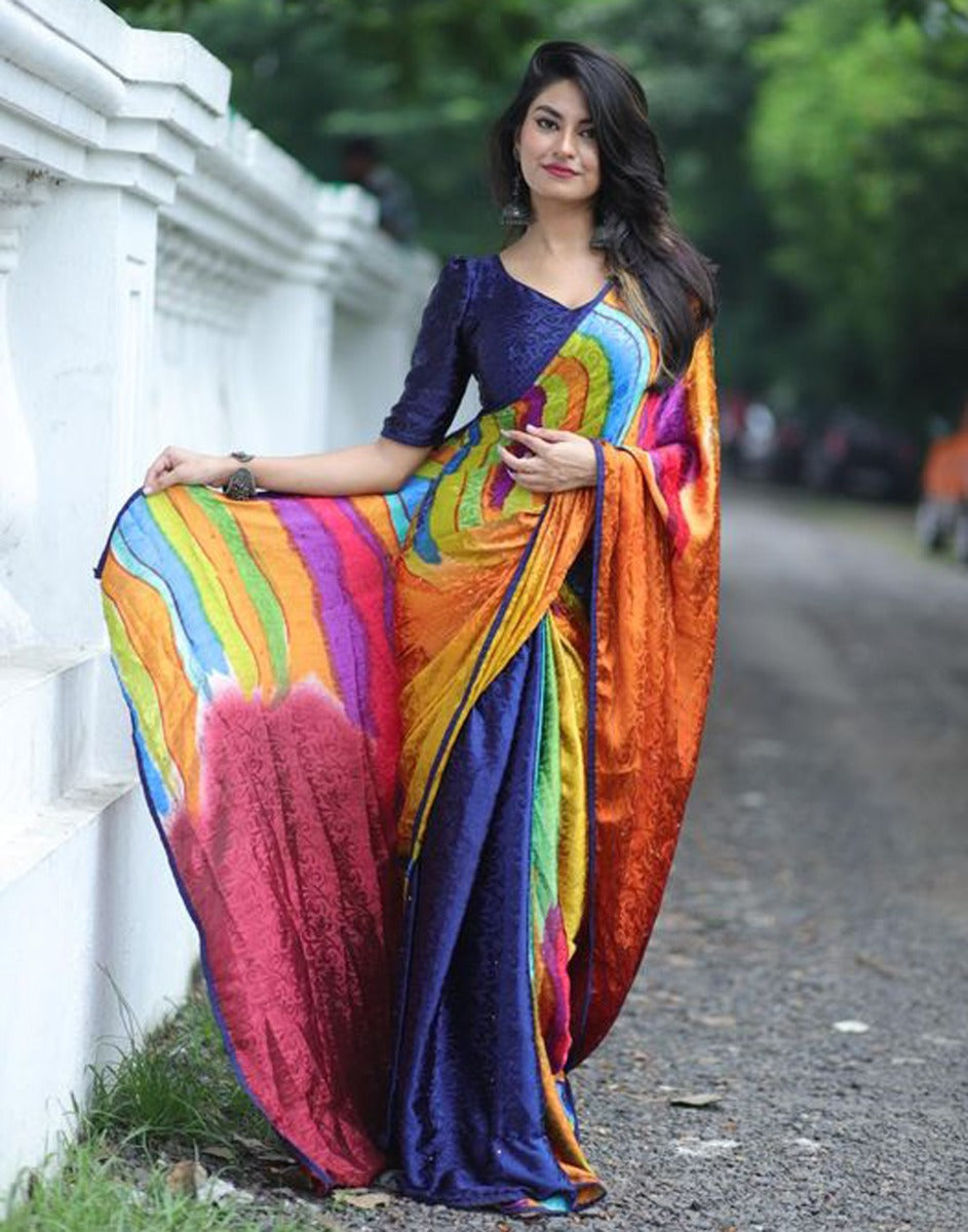 Multicoloured Silk Saree | Sudathi