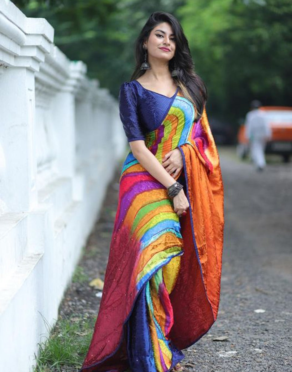 Multicoloured Silk Saree | Sudathi