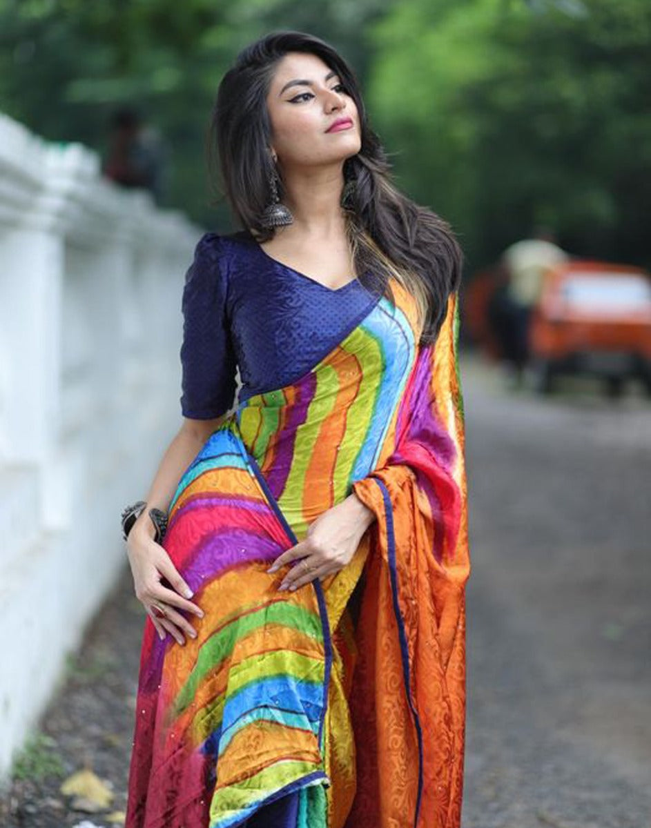 Multicoloured Silk Saree | Sudathi