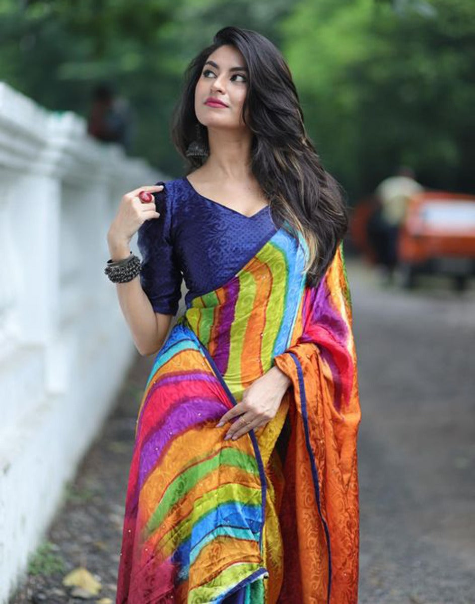 Multicoloured Silk Saree | Sudathi