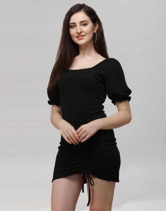 Bold Black Knitted Dress | Sudathi