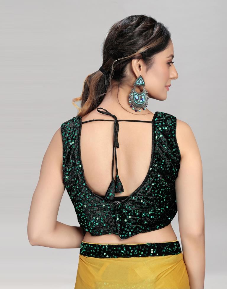 Deep Yellow Coloured Lycra Plain Saree | Sudathi