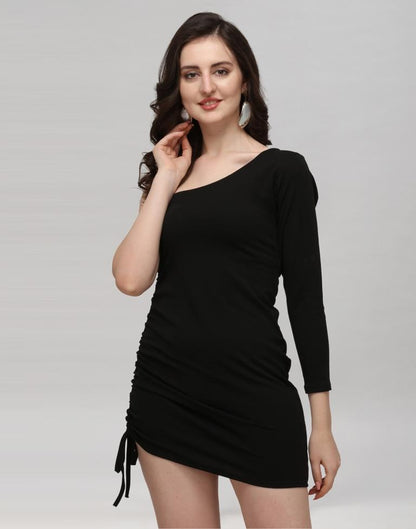 Black Coloured Knitted Lycra Dress | Sudathi