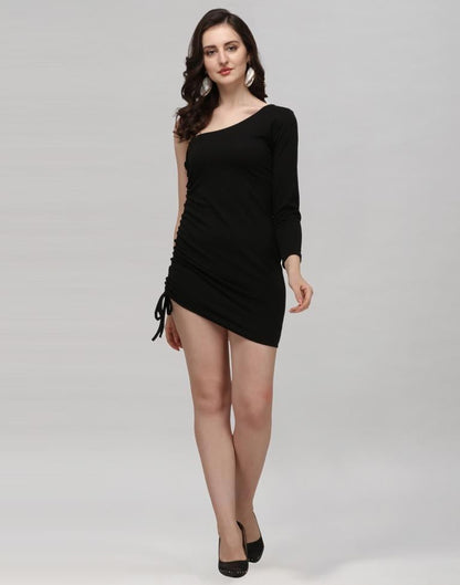 Black Coloured Knitted Lycra Dress | Sudathi