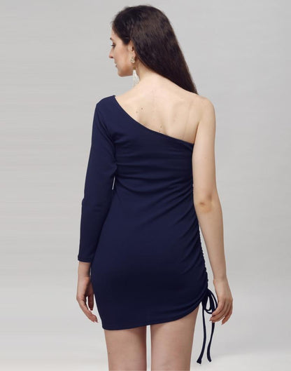 Blue Coloured Knitted Lycra Dress | Leemboodi