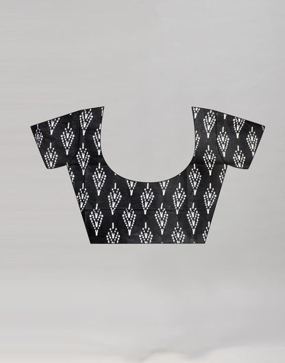 Turquoise Blue Printed Cotton Saree