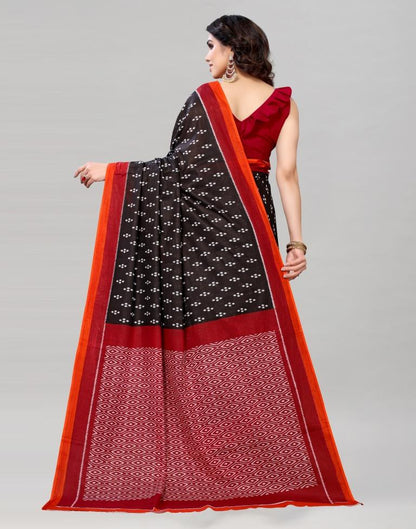 Black Coloured Cotton Printed Saree | Sudathi