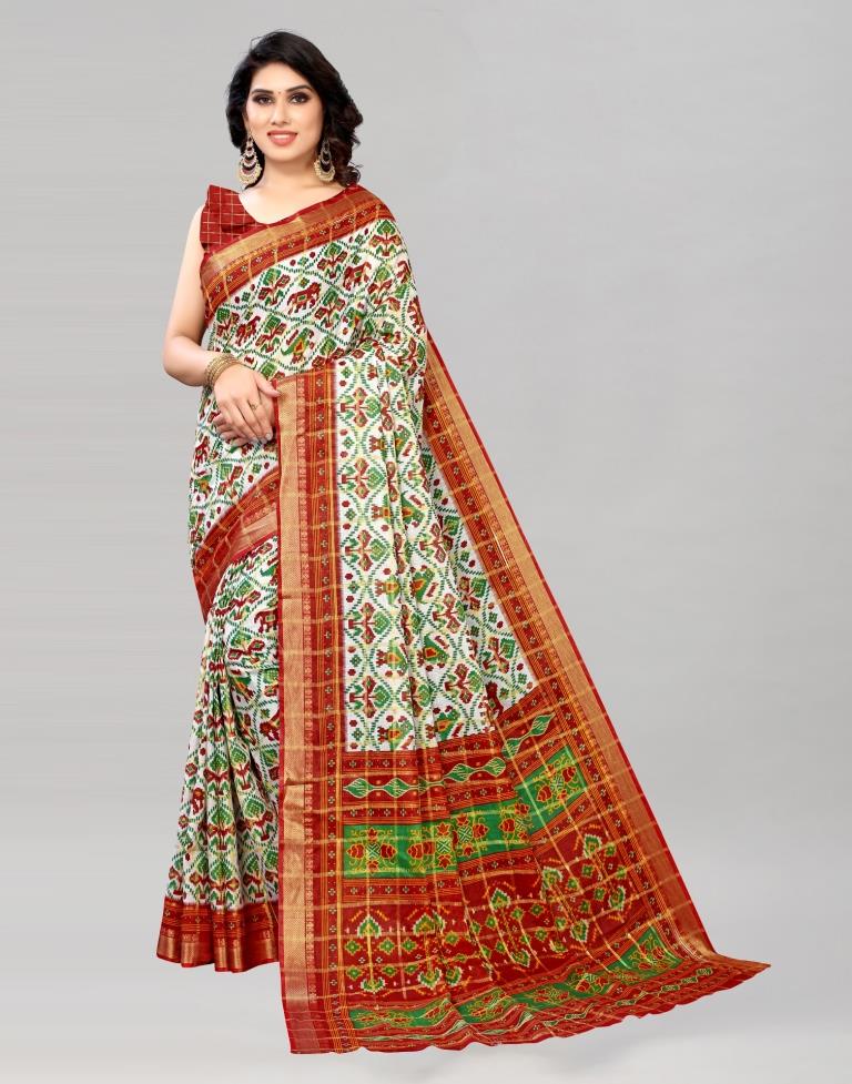 Multicolored Cotton Patola Printed Saree | Sudathi