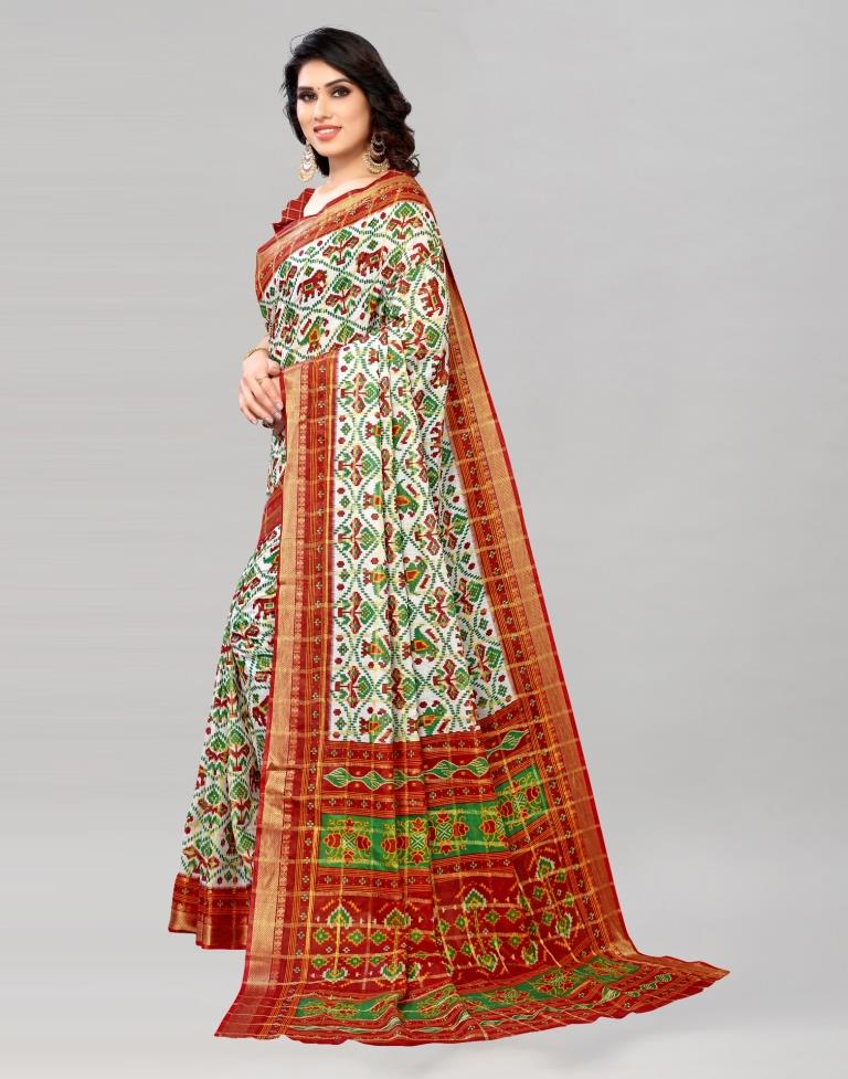 Multicolored Cotton Patola Printed Saree | Sudathi