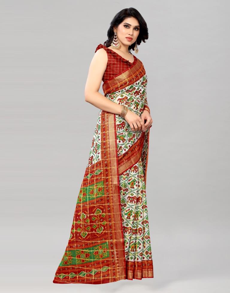 Multicolored Cotton Patola Printed Saree | Sudathi