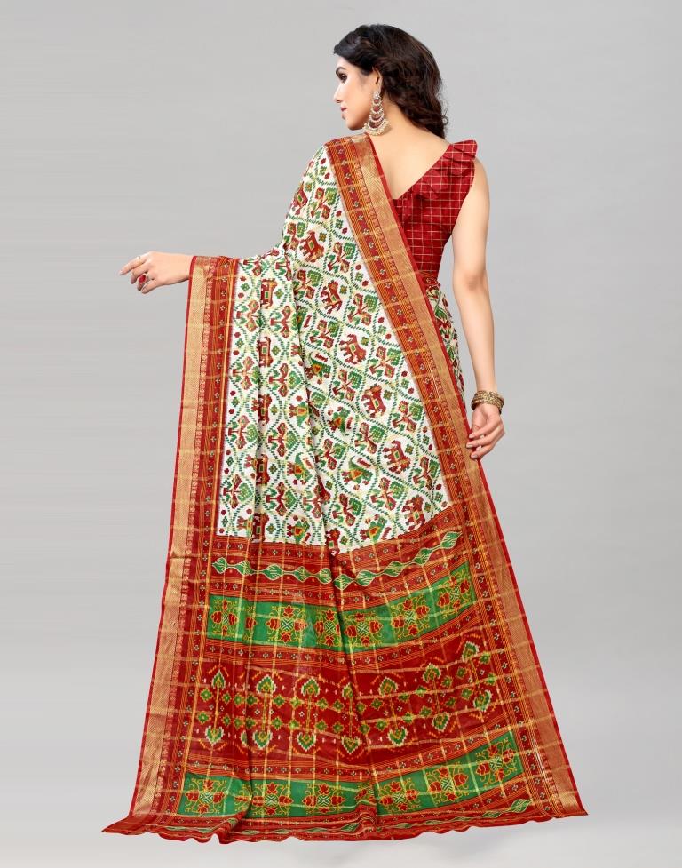 Multicolored Cotton Patola Printed Saree | Sudathi