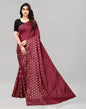 Maroon Coloured Poly Silk Foil Printed Saree | Sudathi