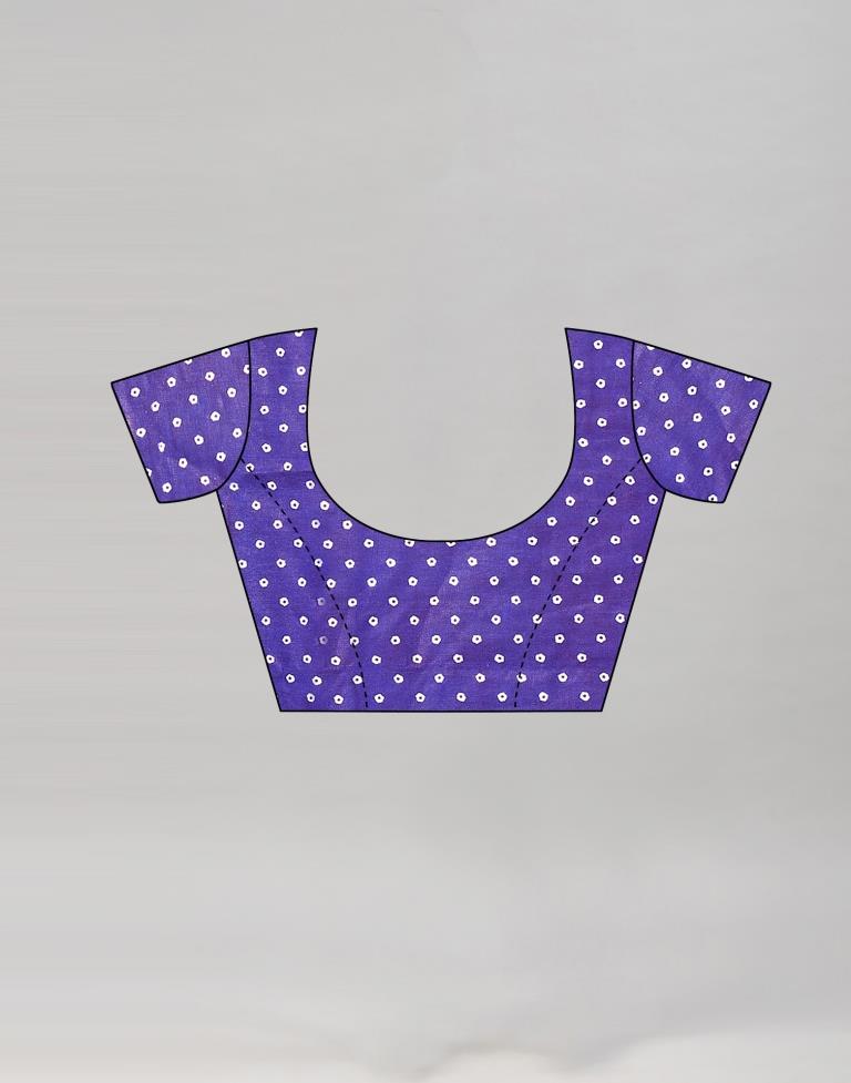 Royal Blue Coloured Cotton Bandhani Printed Saree | Sudathi