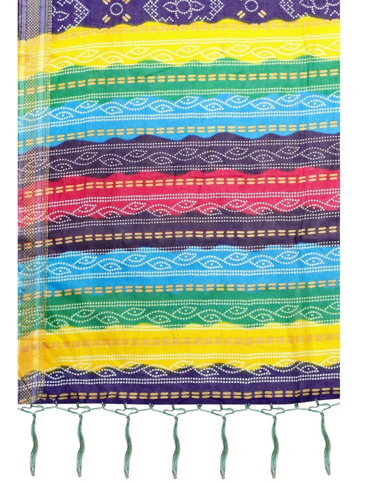 Royal Blue Coloured Cotton Bandhani Printed Saree | Sudathi