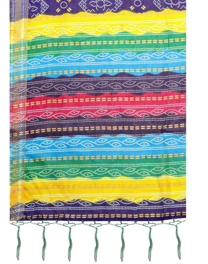Royal Blue Coloured Cotton Bandhani Printed Saree | Sudathi