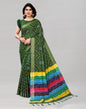 Green Coloured Cotton Bandhani Printed Saree | Sudathi