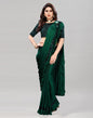 Bottle Green Coloured Lycra Dyed Saree | Sudathi