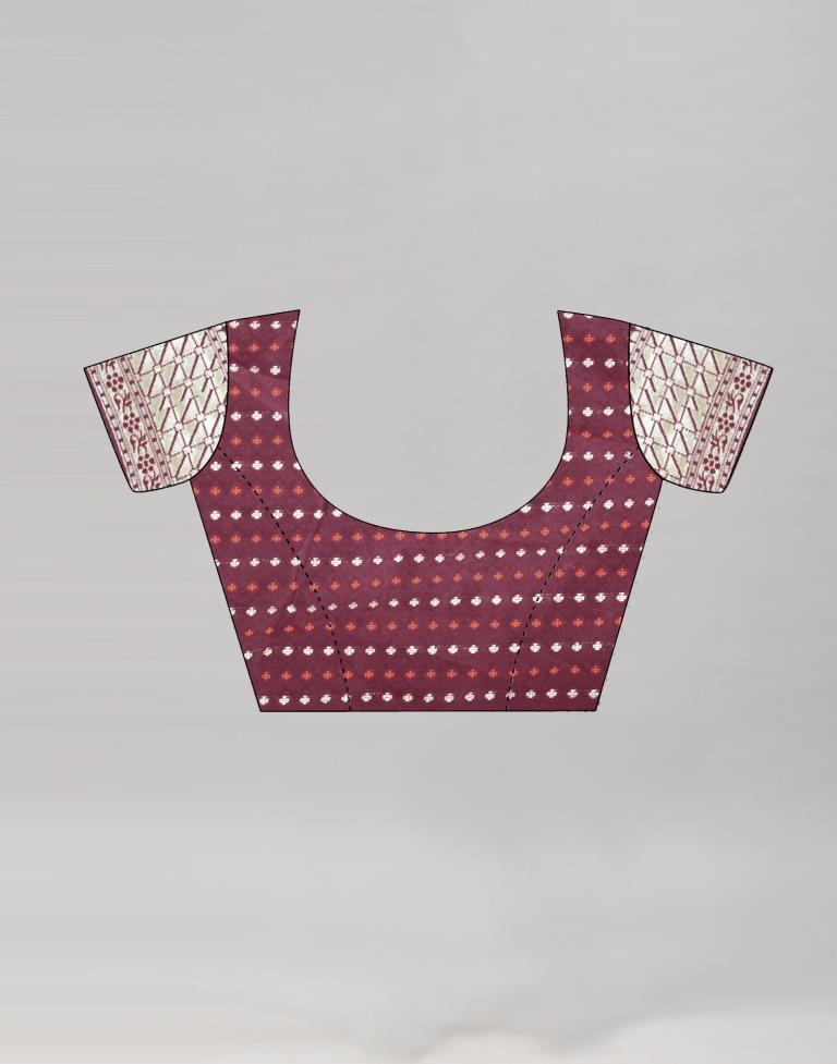 Maroon Coloured Poly Silk Jacquard Saree | Sudathi