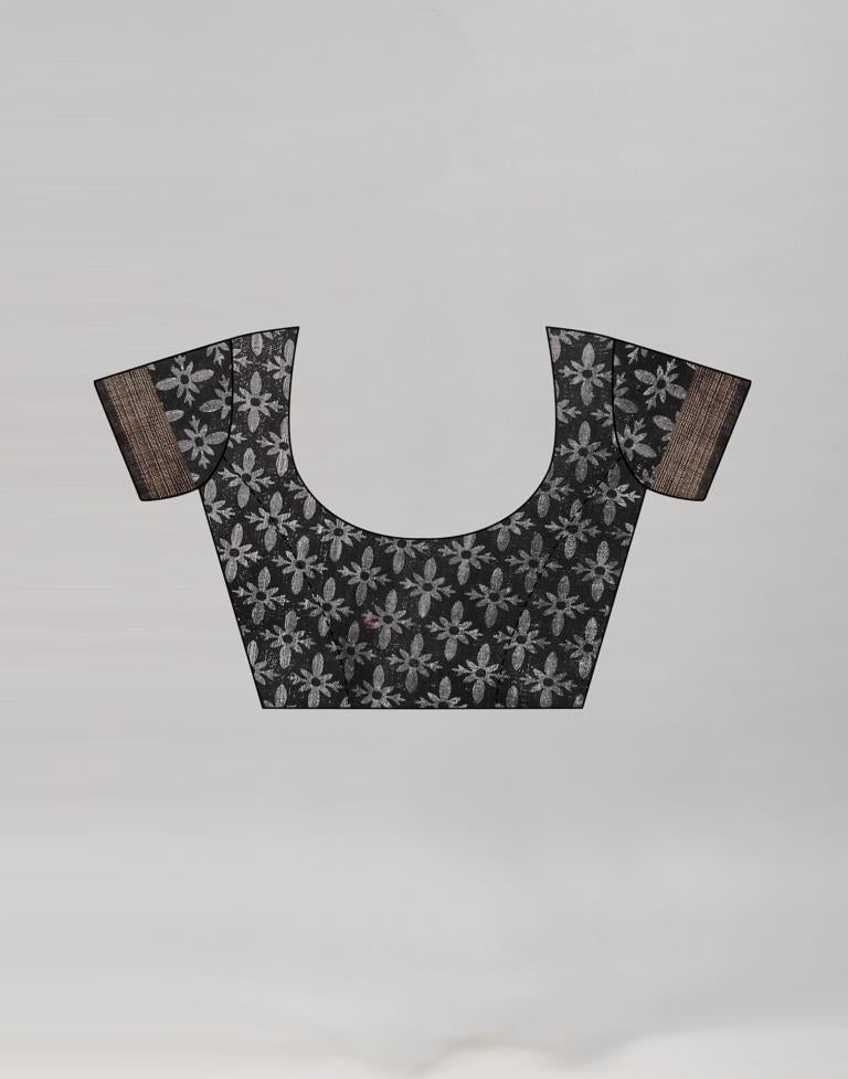 White Coloured Poly Cotton Printed Saree | Sudathi