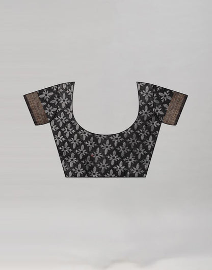 White Coloured Poly Cotton Printed Saree | Sudathi